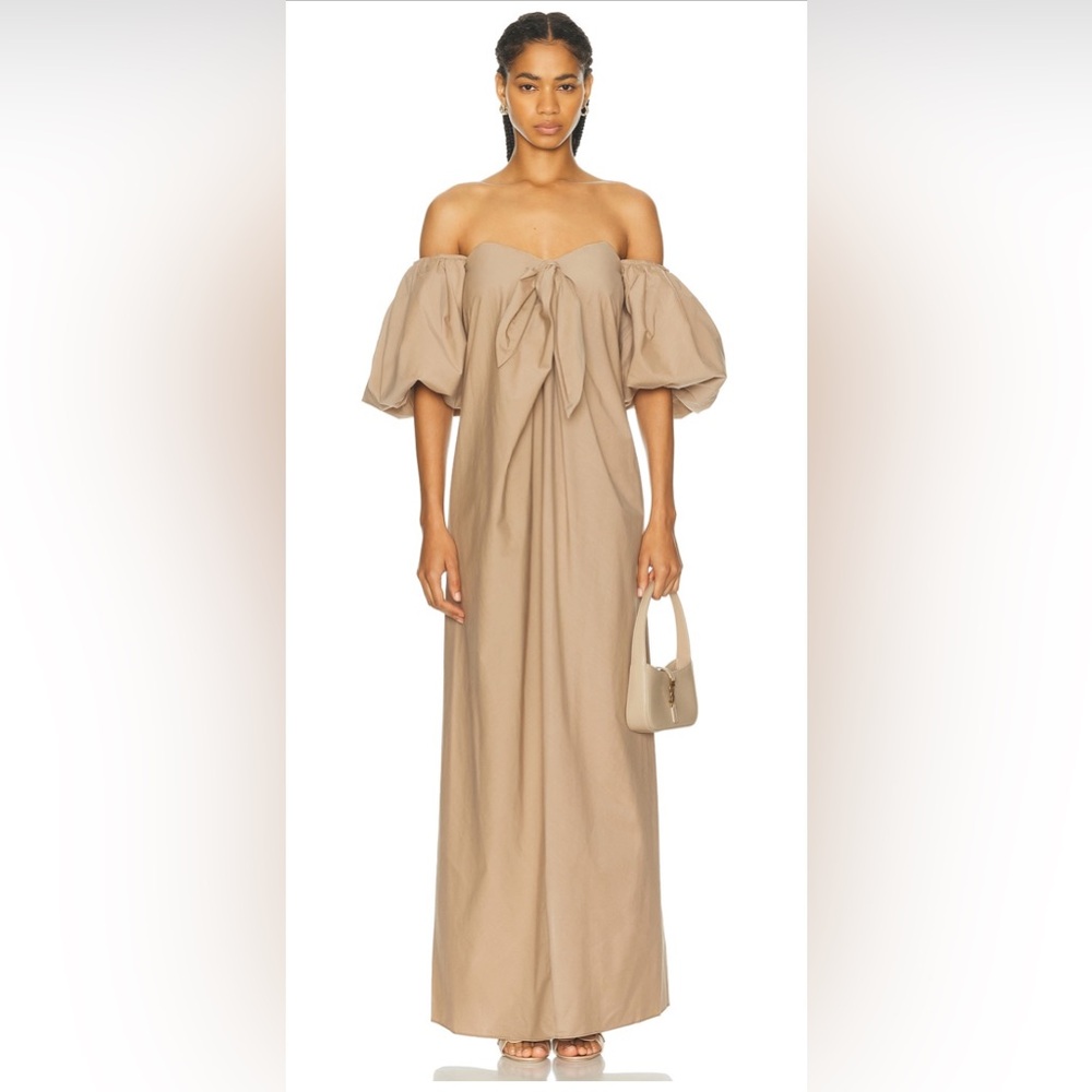 Caroline Constas Reyna Tie Front Columb Dress in Chocolate XS